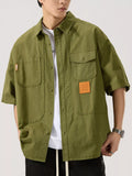 Men's Full Size Casual Short Sleeve Shirt Plus Size by Trendsi