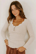 Lace Stitching Lace Collar Slim-fit Long Sleeve Women by DC-THE CEO