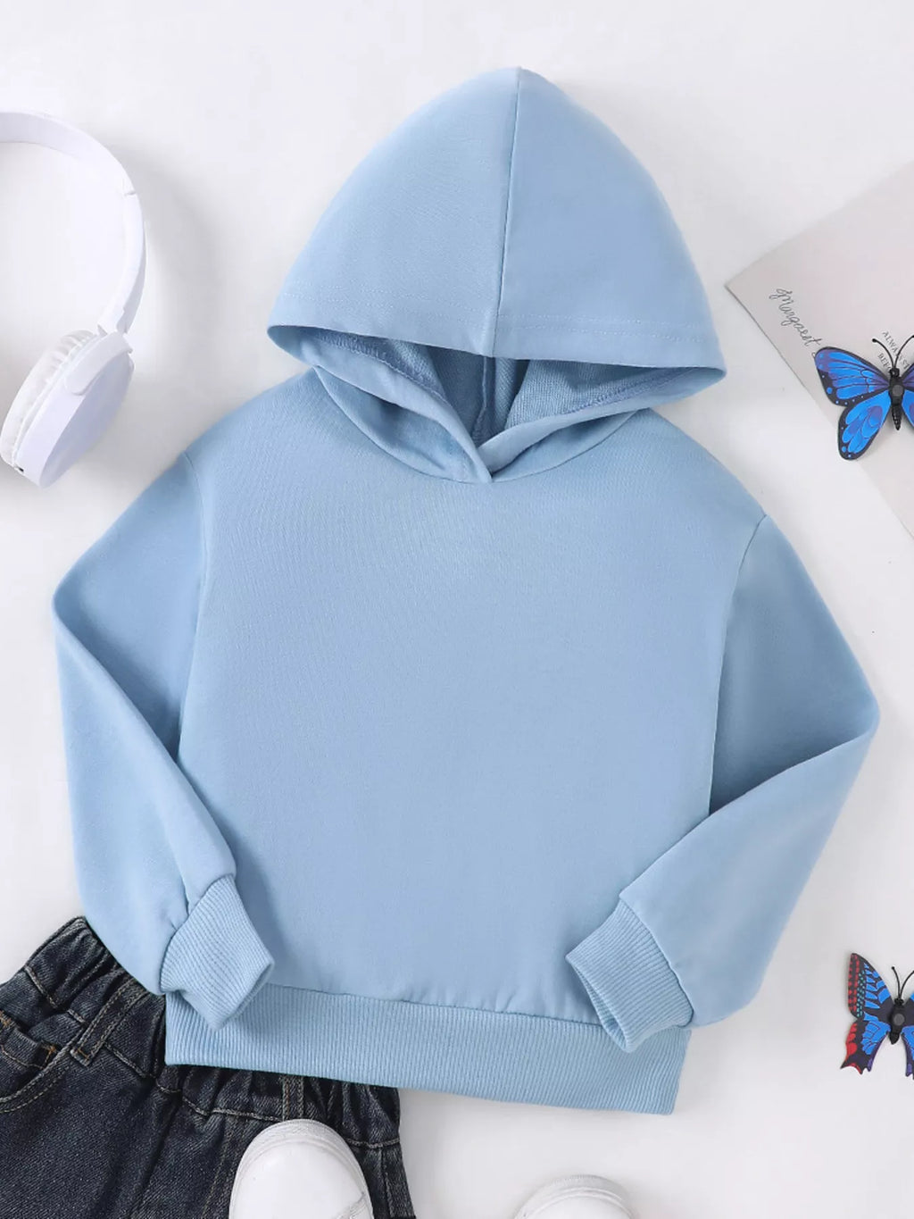 Children's Printed Long Sleeve Hoodie by Trendsi