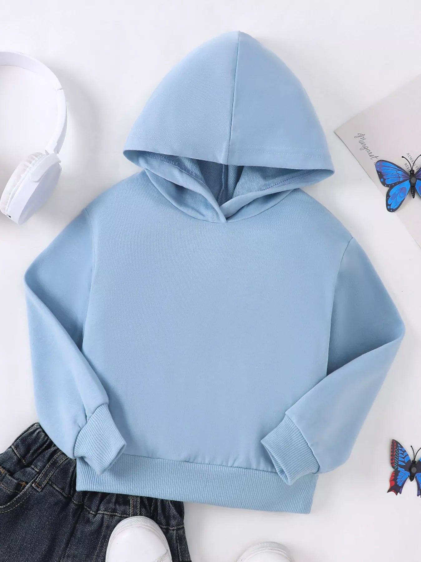Children's Printed Long Sleeve Hoodie by Trendsi