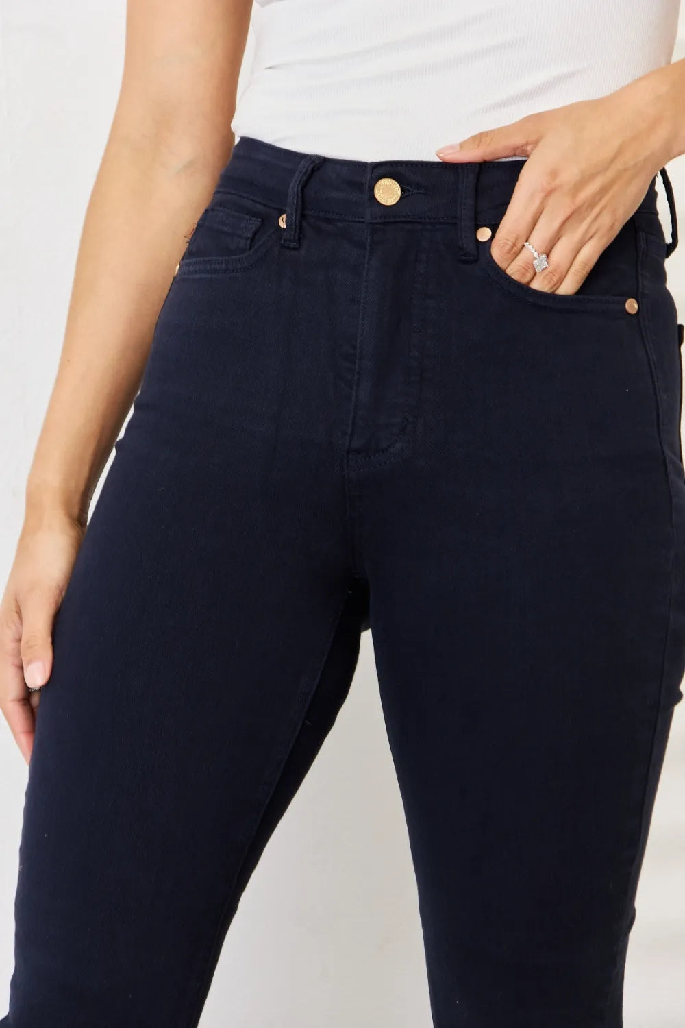 Judy Blue Full Size Garment Dyed Tummy Control Skinny Jeans by Trendsi
