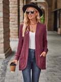 Open Front Cardigan with Pockets by Trendsi