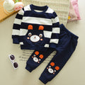 Children's Clothing Suit Boys And Girls Virgin Baby Cartoon Bear Striped Sweater Suit Children by DC-THE CEO
