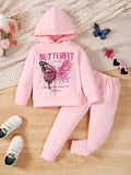 Children's Butterfly Flower Hoodie & Pants Set by Trendsi