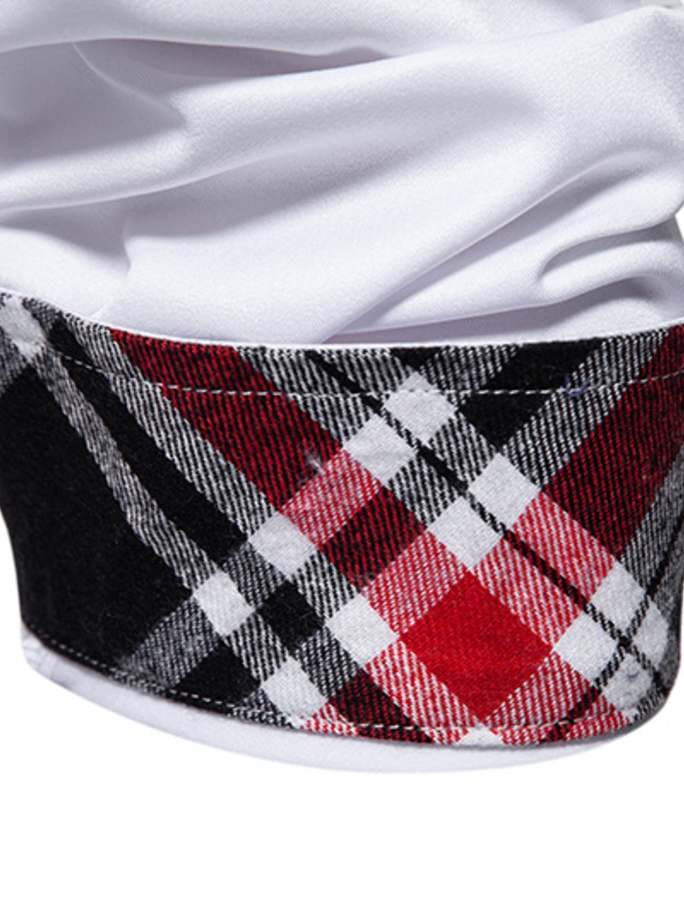 Men's Slim Fit Long Sleeve Plaid Trim Shirt by Trendsi