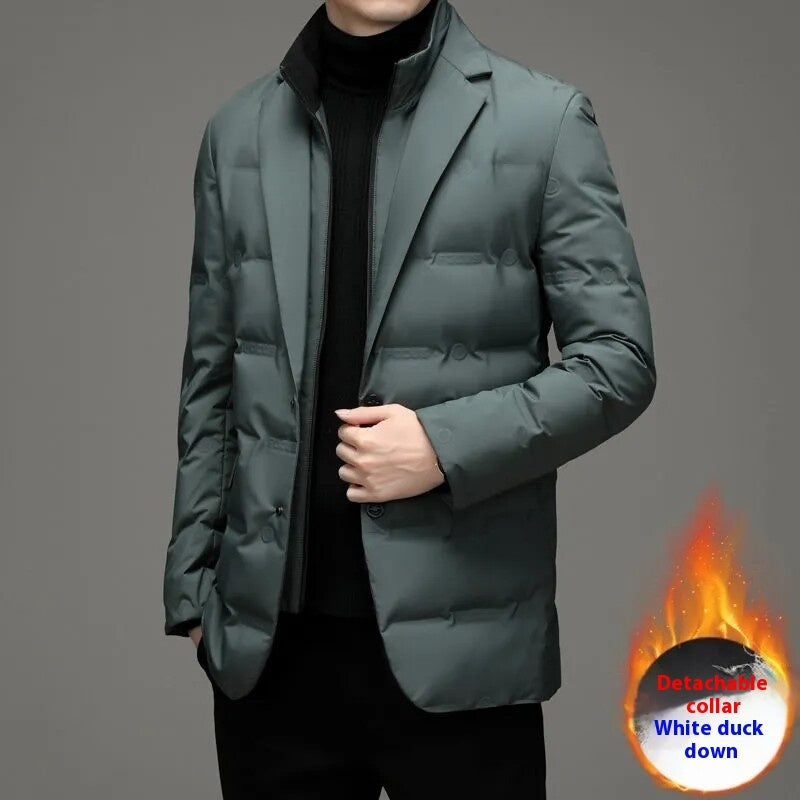 Fake Two-piece Suit Down Jacket Business Men by Estely