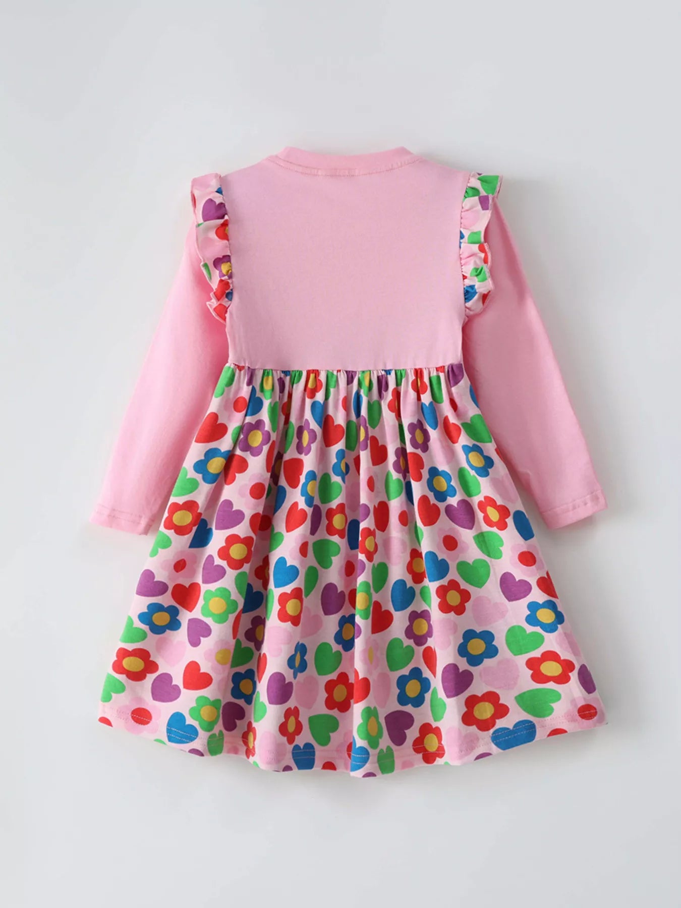 Children's Ruffled Printed Long Sleeve Dress by Trendsi
