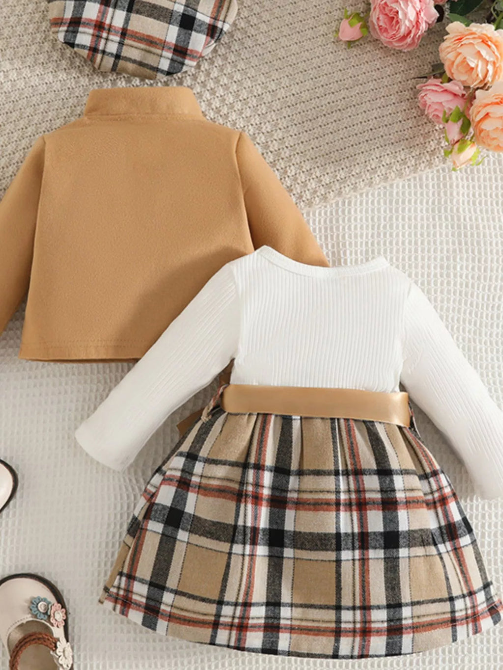 Children's Plaid 3-Piece Outfit Set by Trendsi
