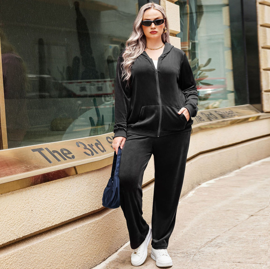 Sports Hooded Top Autumn And Winter Plus Size Women's Clothes by DC-THE CEO