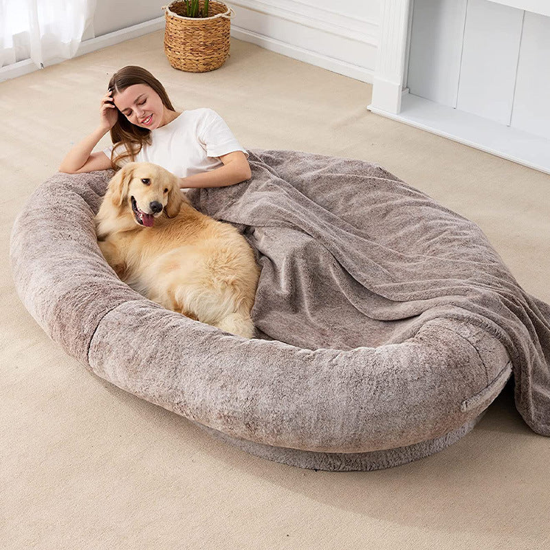 Large Human Short Plush Dog Bed by DC-THE CEO
