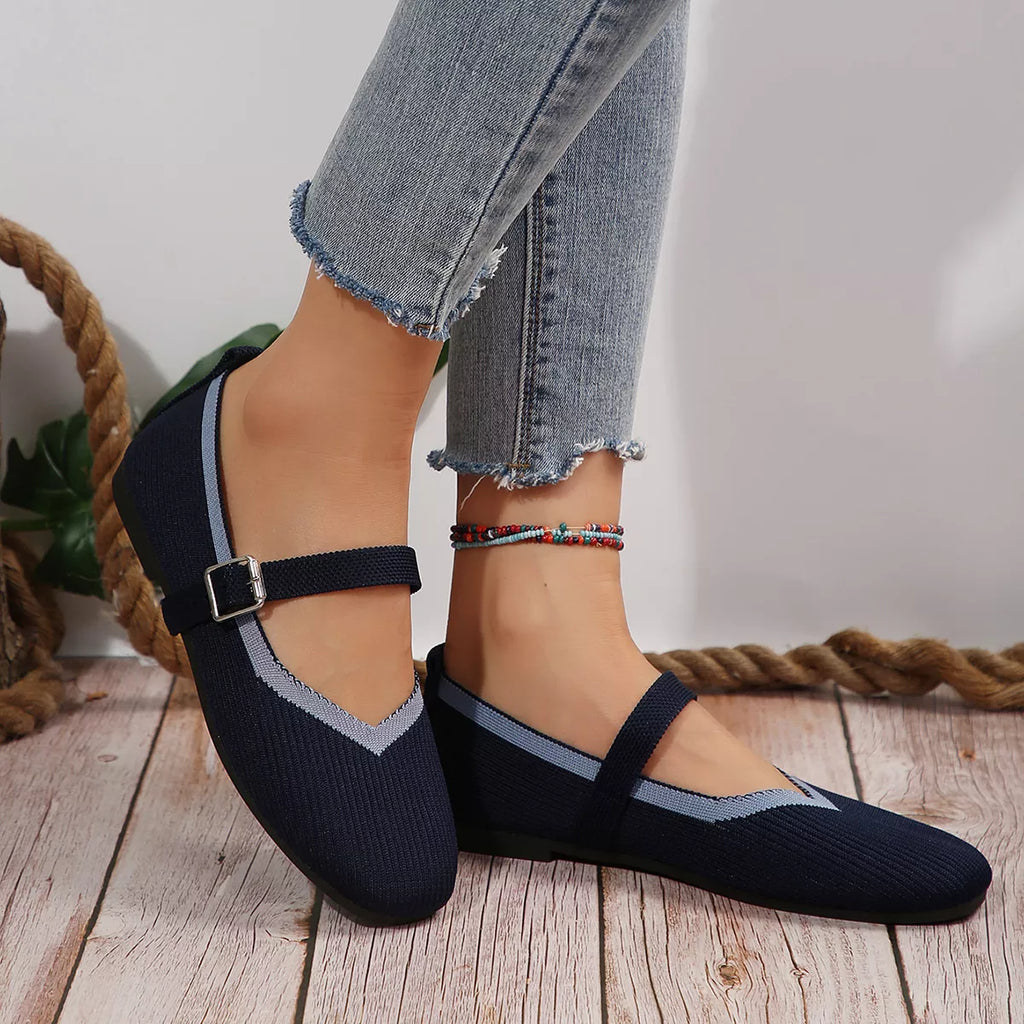 Round Toe Mesh Slip-Ons by Trendsi