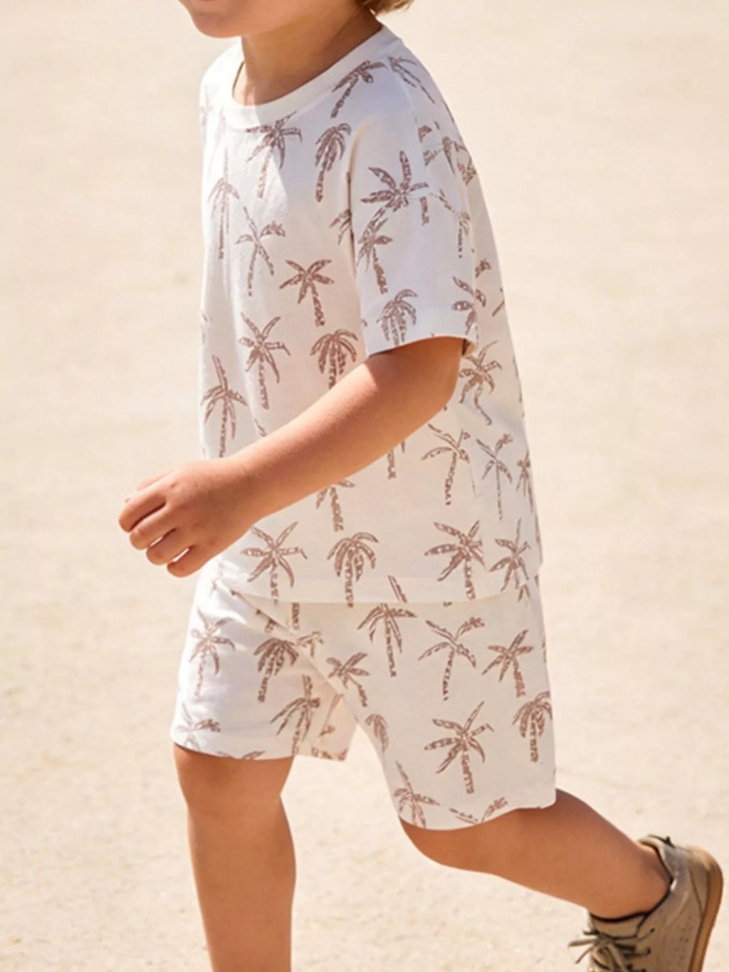 Children's Tropical Palm Print Outfit Set by Trendsi