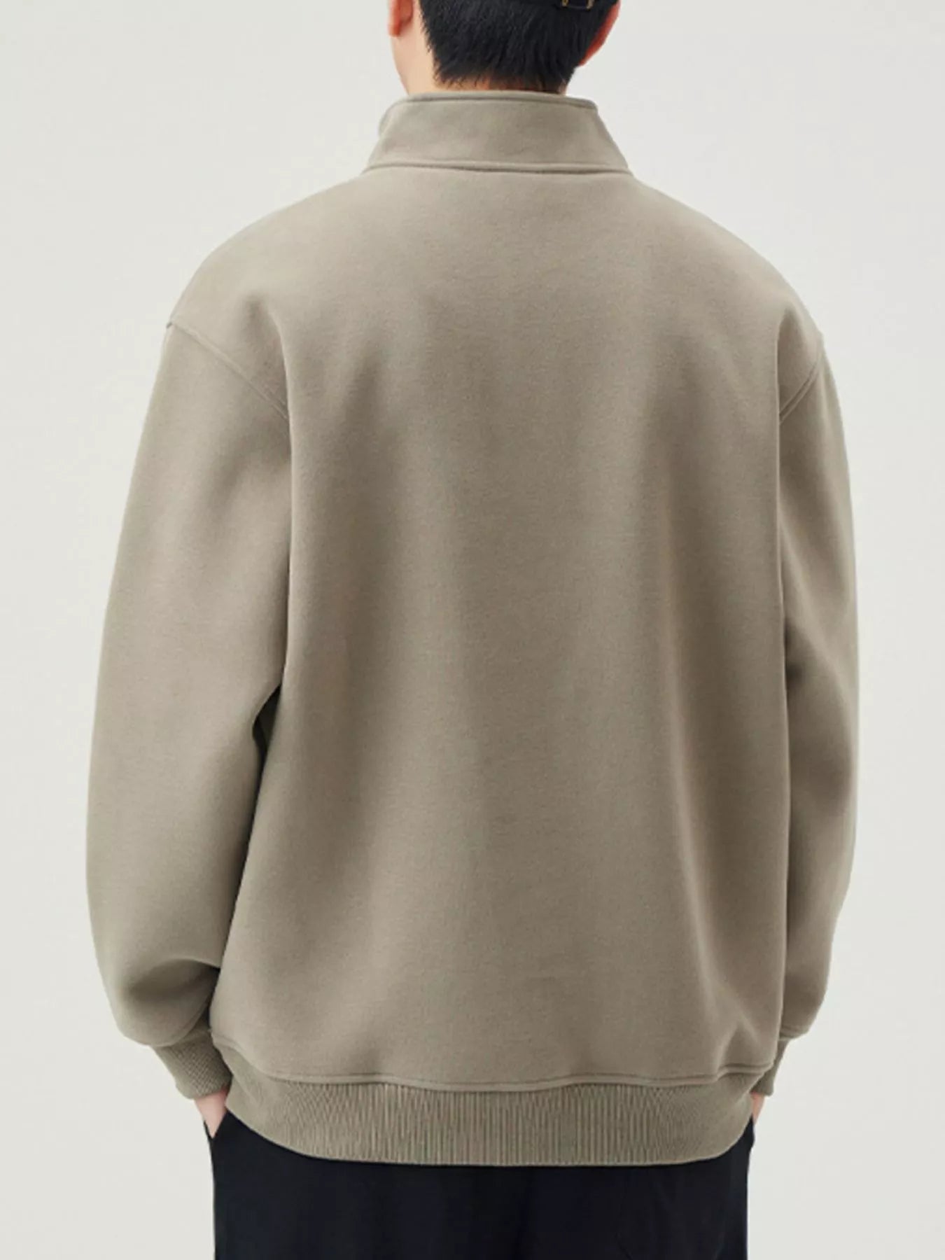 Men's Plus Size Button Detail Long Sleeve Sweatshirt by Trendsi