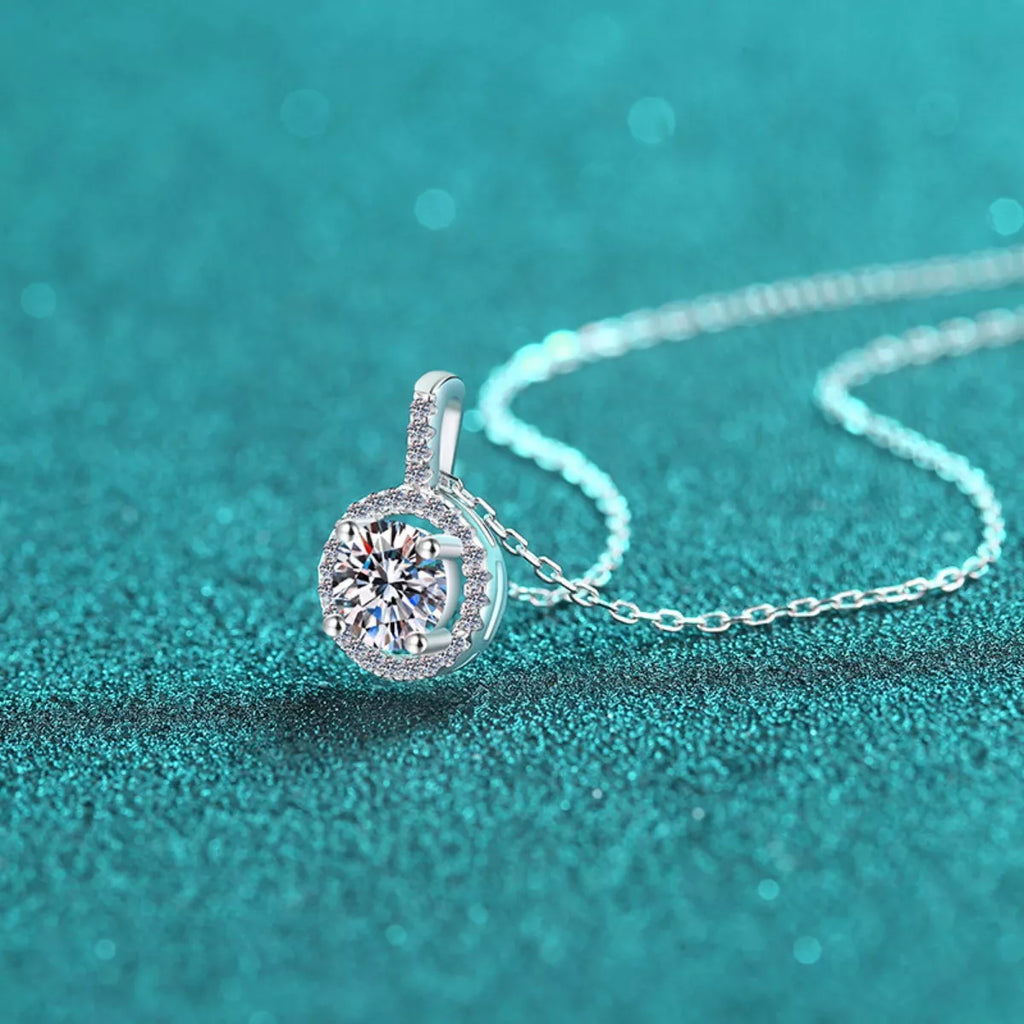 2 Carat Moissanite Pendant Necklace by Trendsi