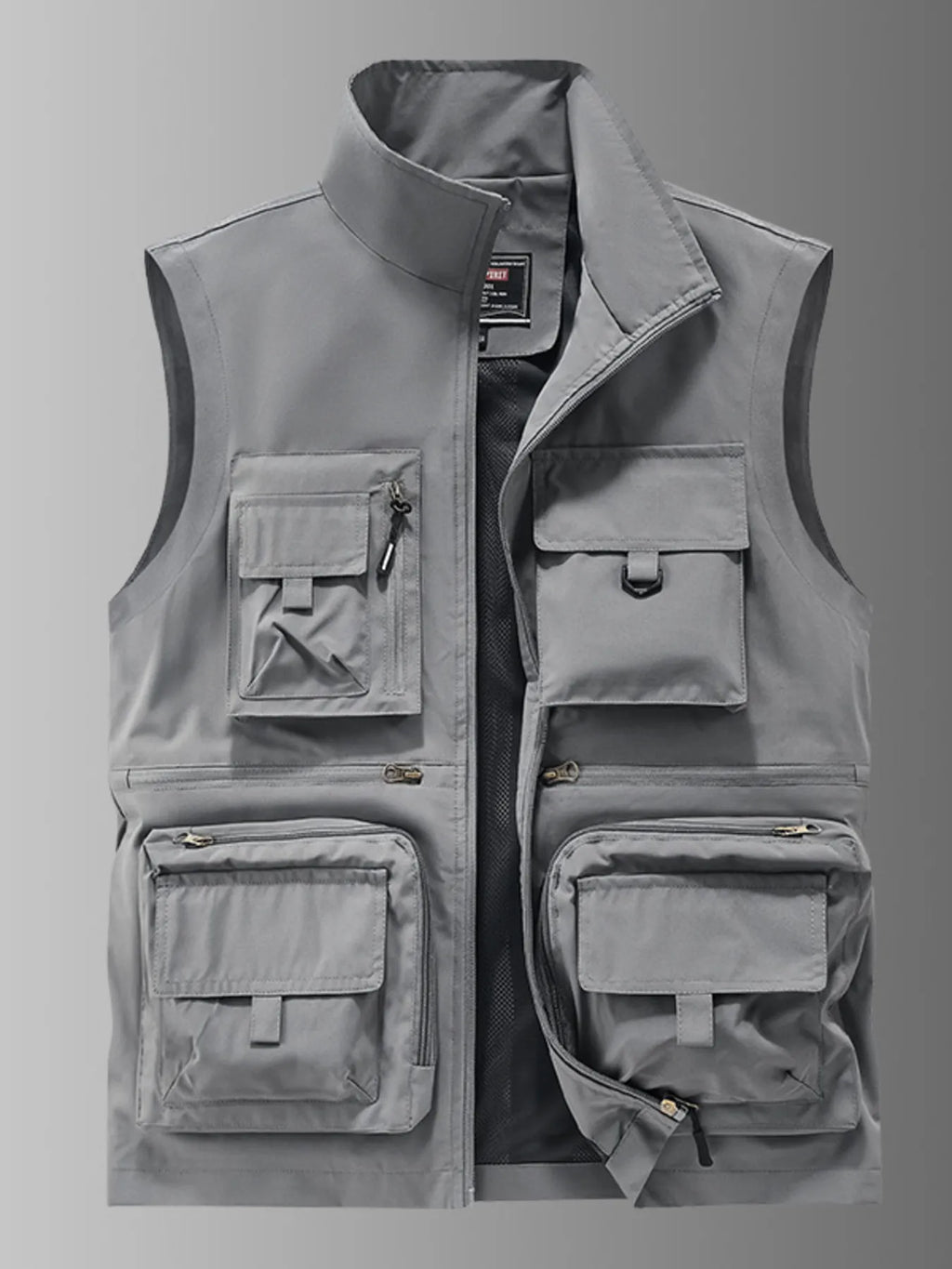 Men's Plus Size Multi-Pocket Outdoor Utility Vest by Trendsi