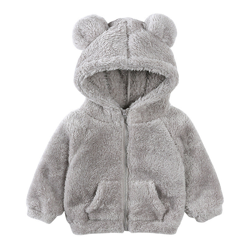 Children Berber Fleece Coat Children's Clothing Cartoon Bear Boy Thickened by DC-THE CEO