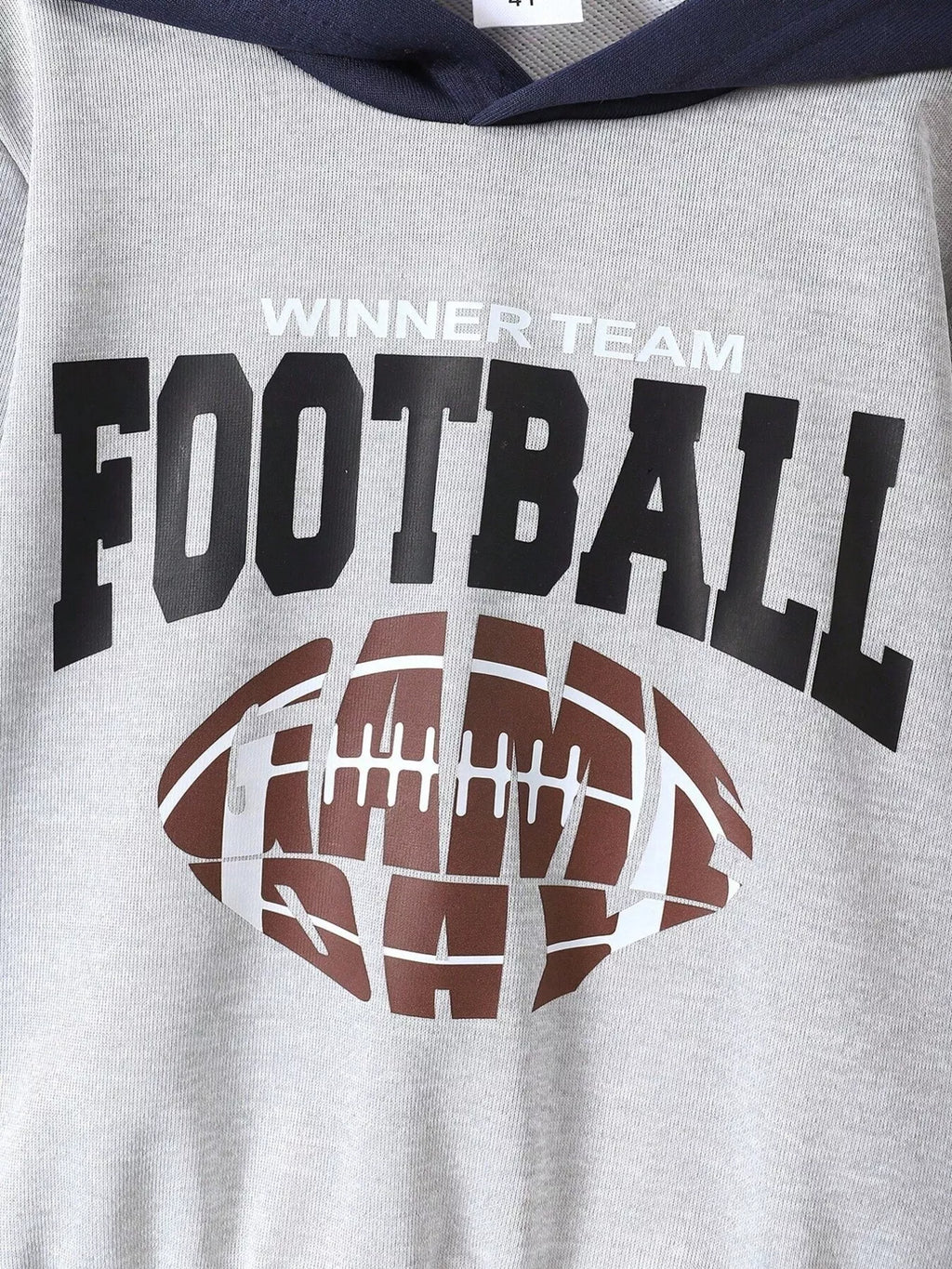 Children's Football Graphic Hoodie & Pants Set by Trendsi