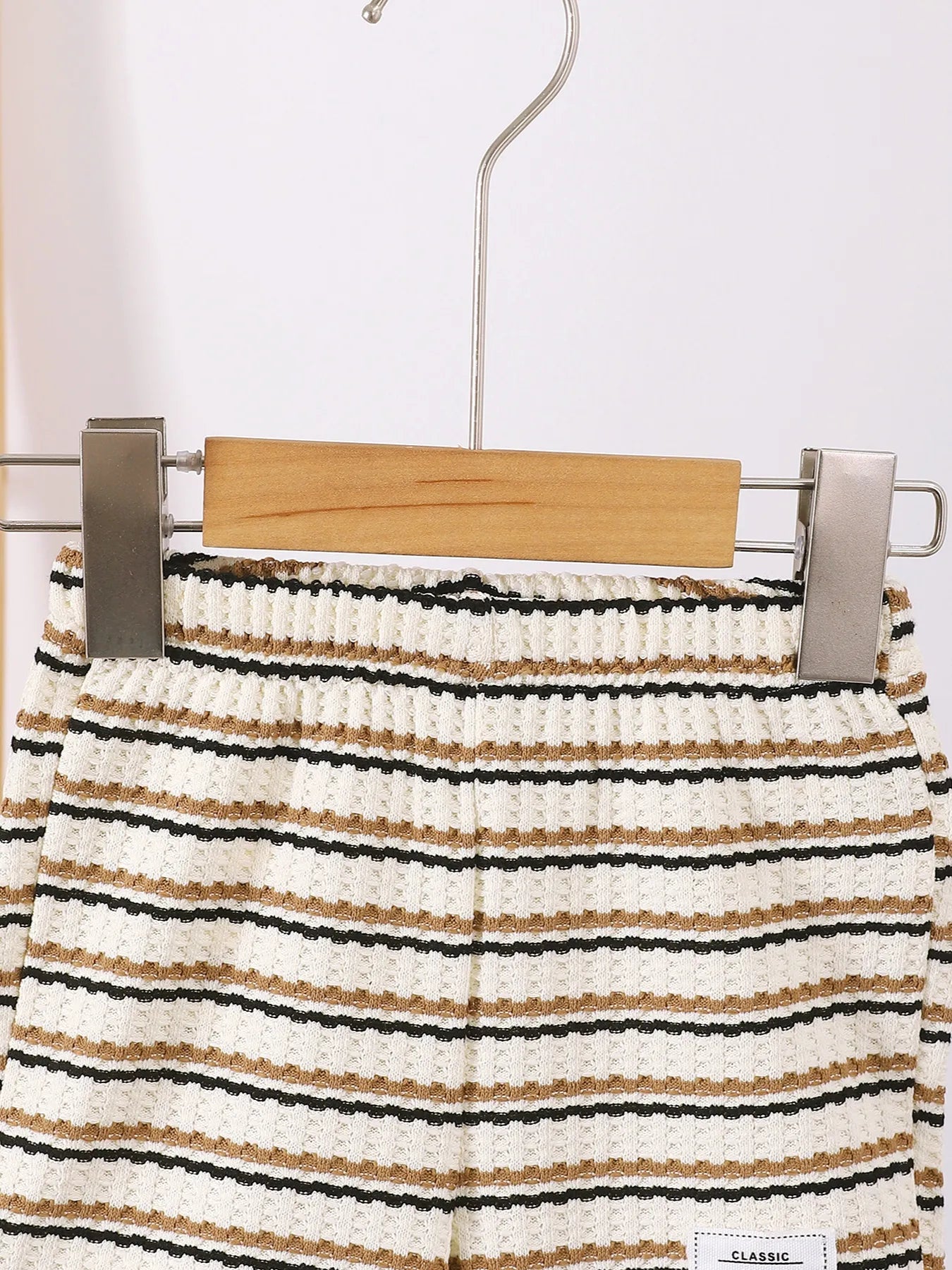 Children's Striped Short Sleeve Polo and Pants Set by Trendsi
