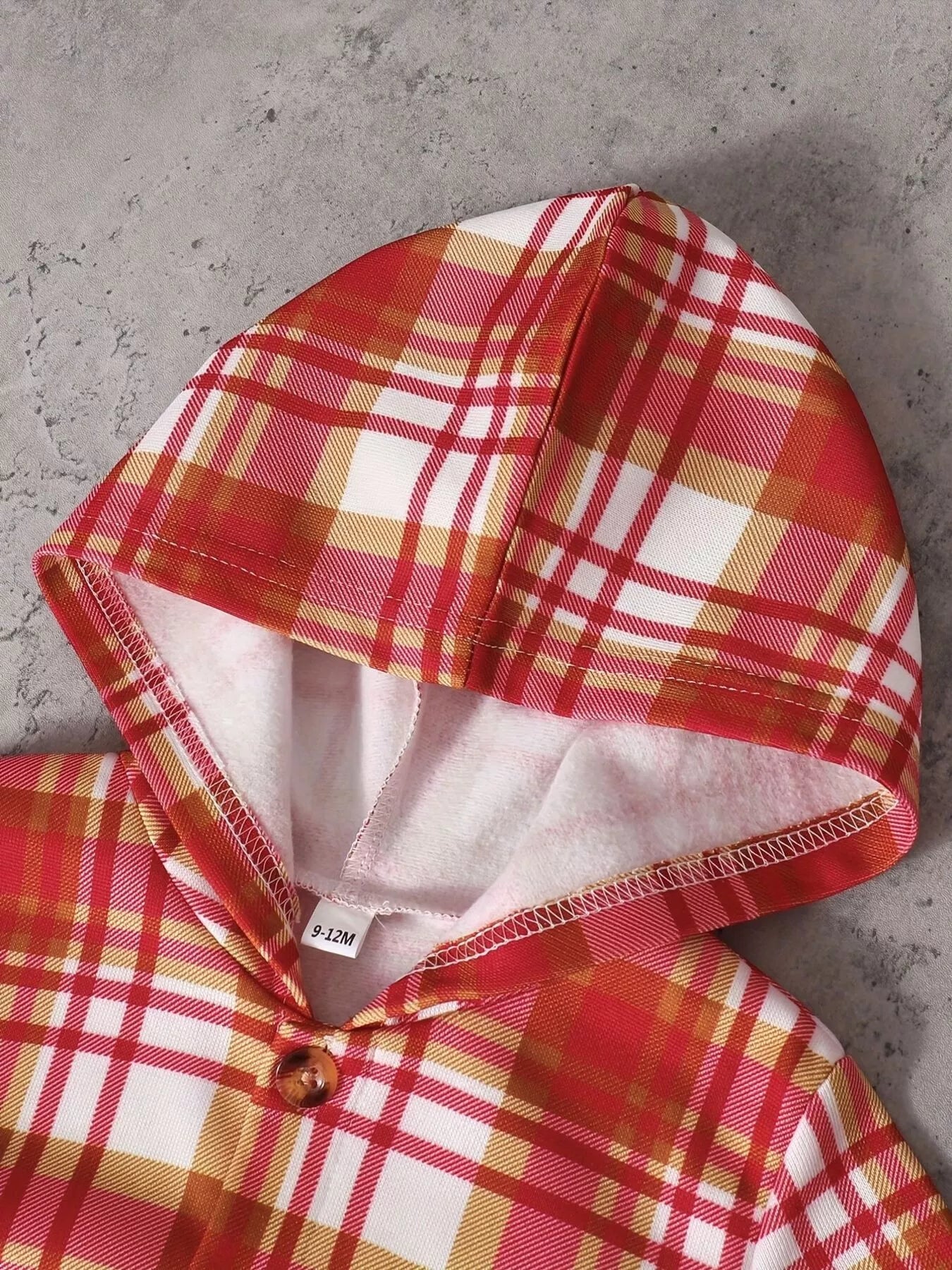 Children's Plaid Button Up Hooded Top & Pants Set by Trendsi