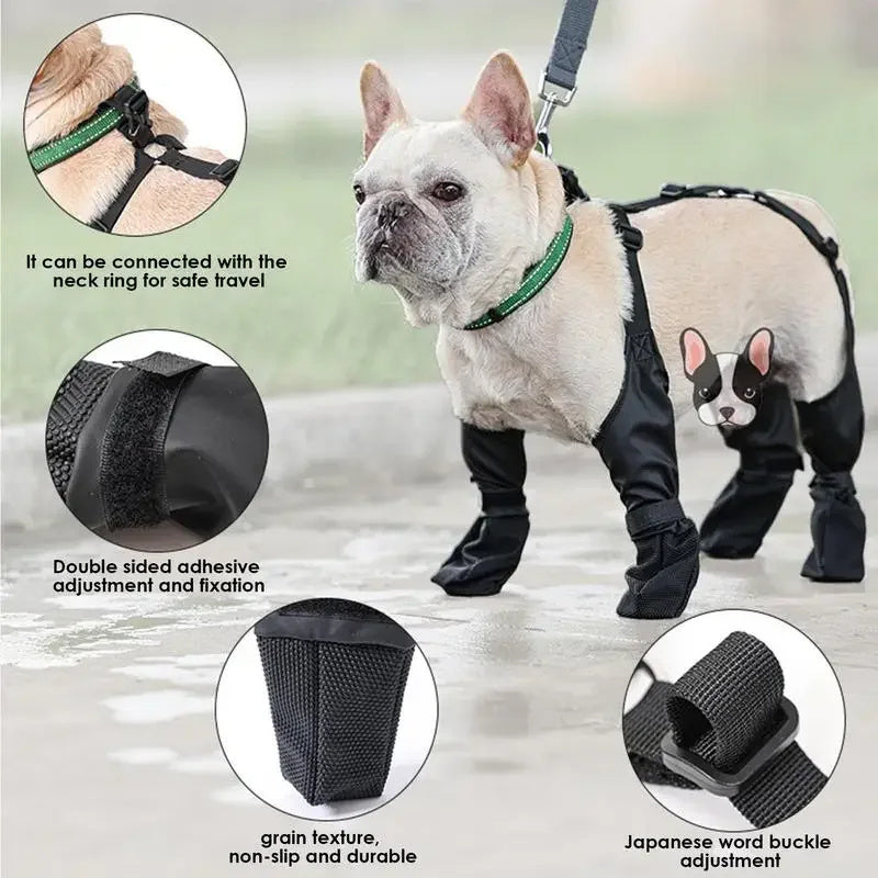 Waterproof Dog Shoes Adjustable Dog Boots Pet Breathbale Shoes For Outdoor Walking Soft French Dog Shoes Pets Paws Protector Pet Products by DC-THE CEO