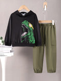 Children's Dinosaur Graphic Hoodie and Pants Set by Trendsi