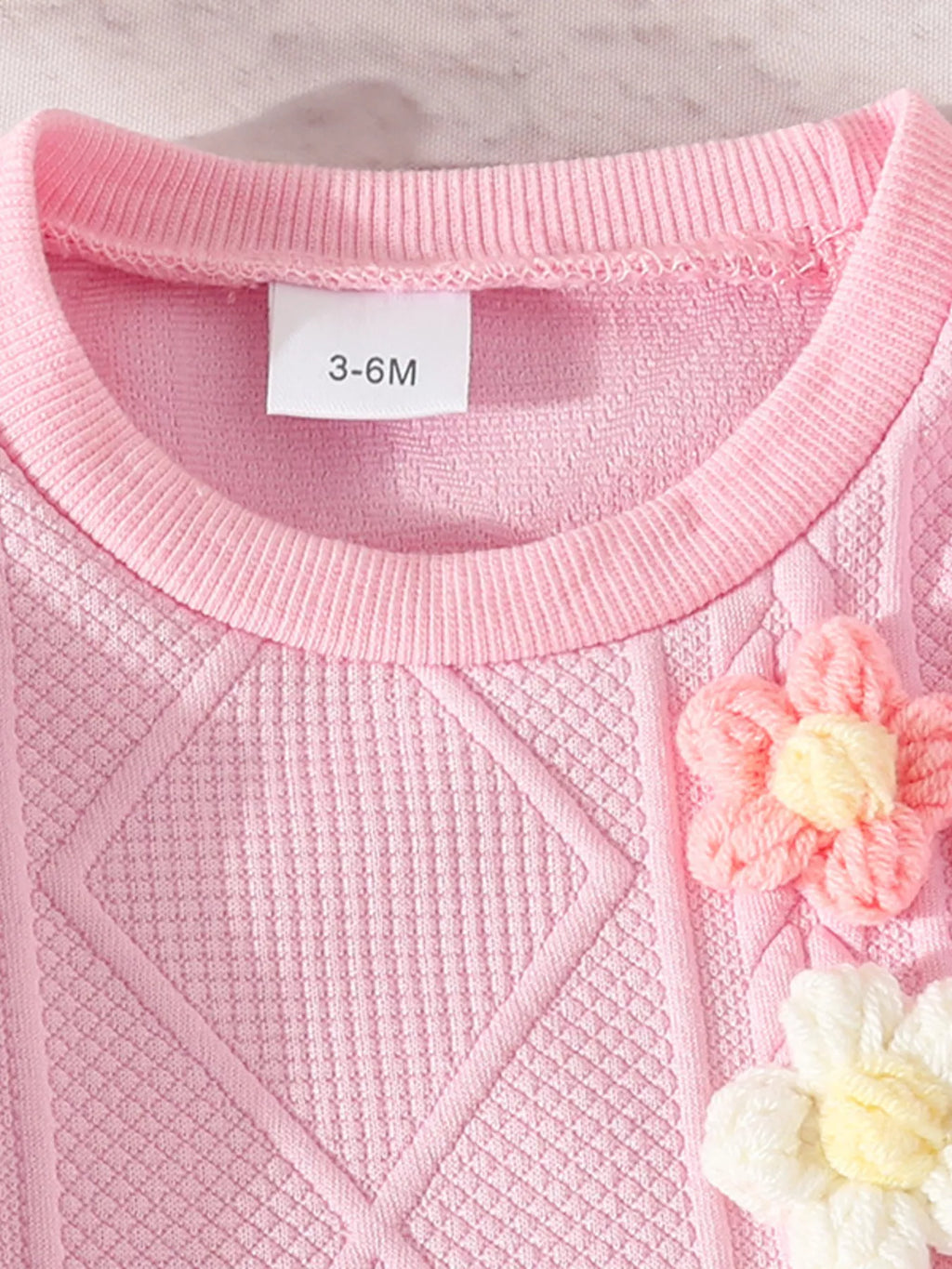Children's Flower Textured Top and Pants Set by Trendsi