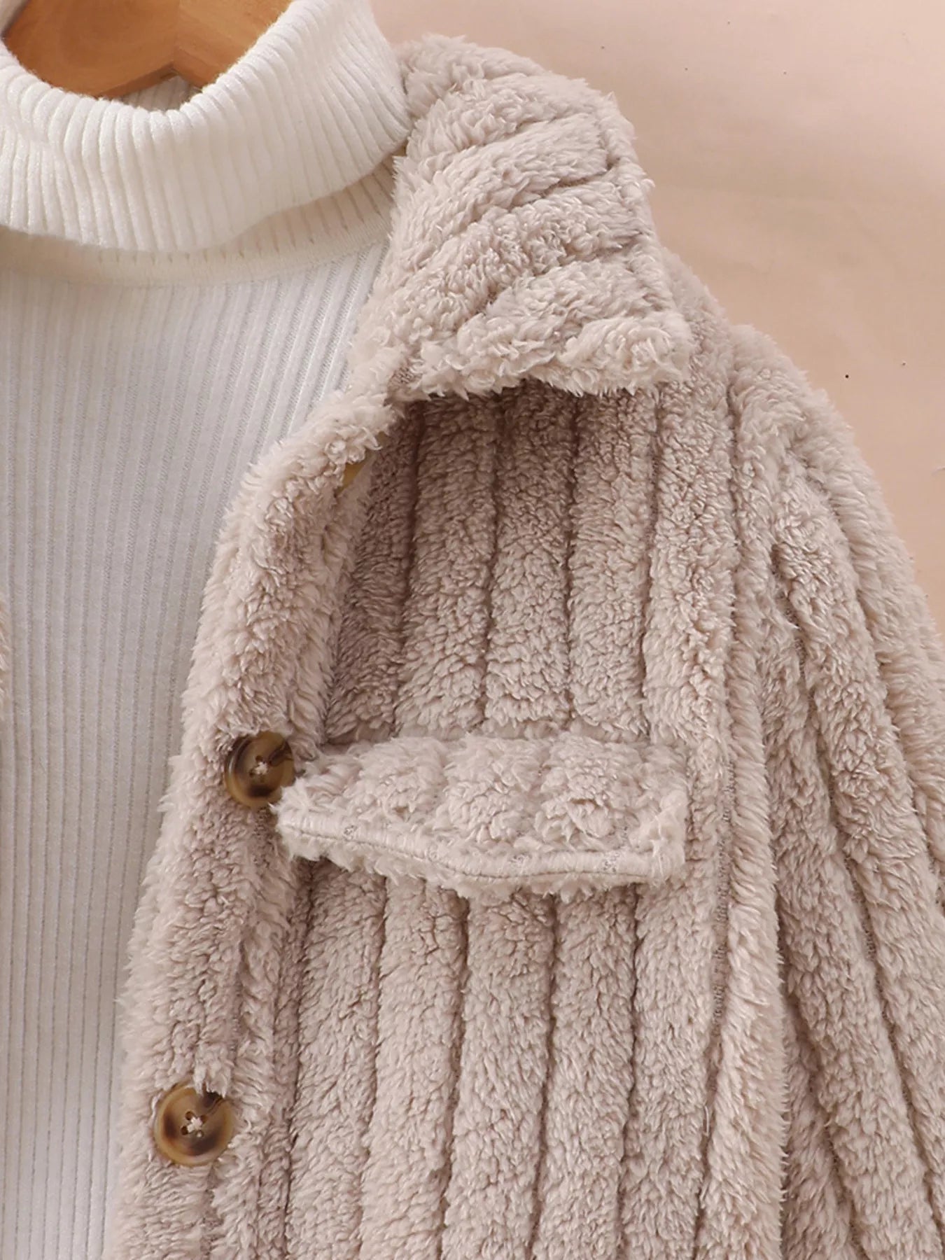 Children's Cozy Fleece Button-Down Jacket by Trendsi