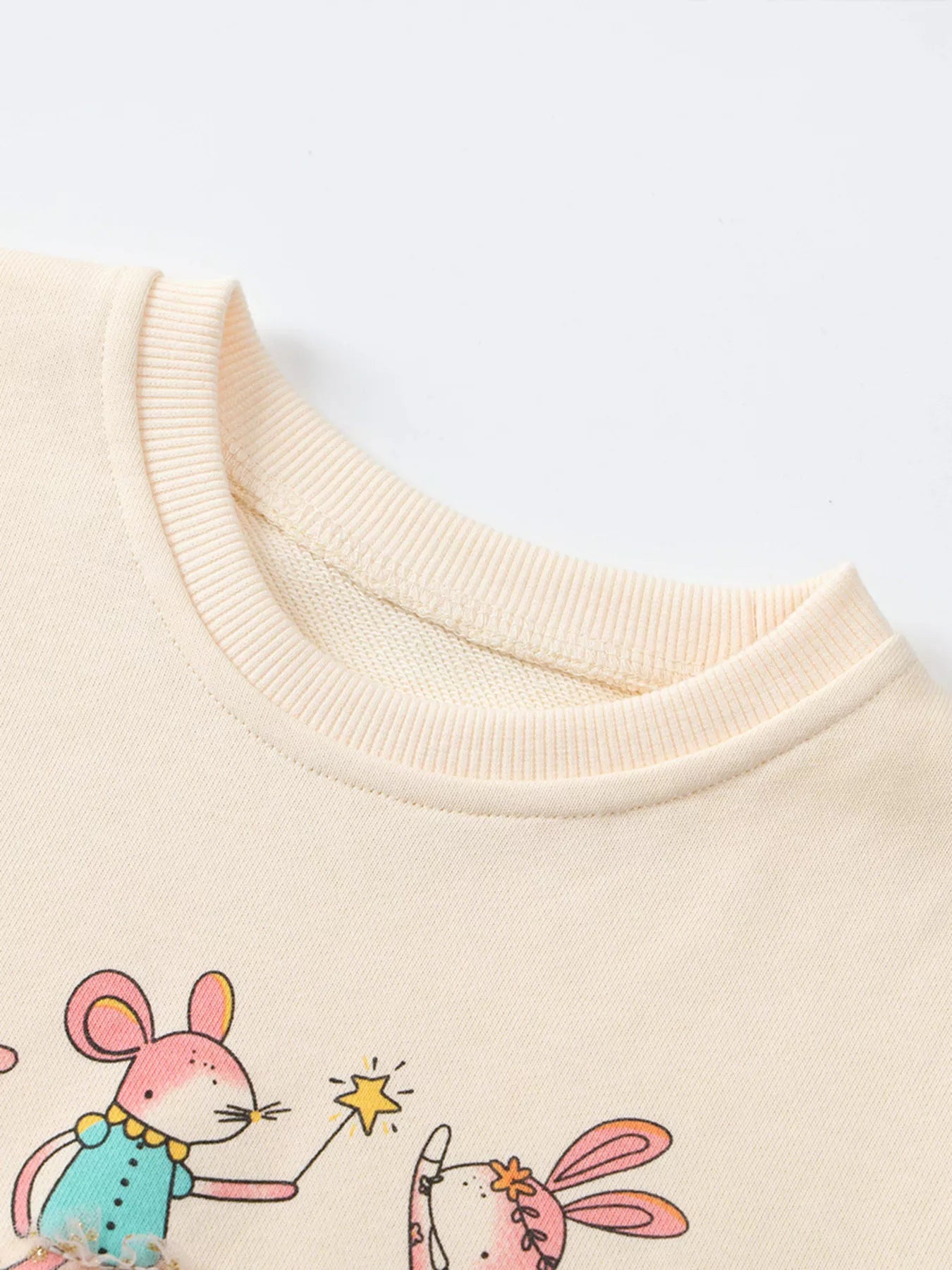 Children's Cartoon Animal Mesh Trim Sweatshirt by Trendsi
