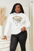 Simply Love Graphic Dropped Shoulder Round Neck Sweatshirt by Trendsi