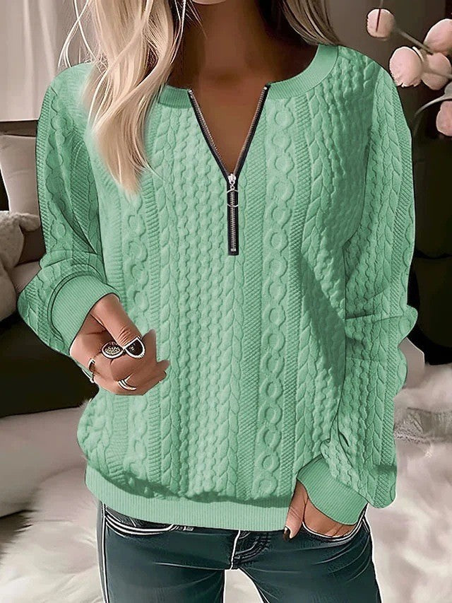 European And American Zipper Sweater Women's Coat Cardigan by DC-THE CEO