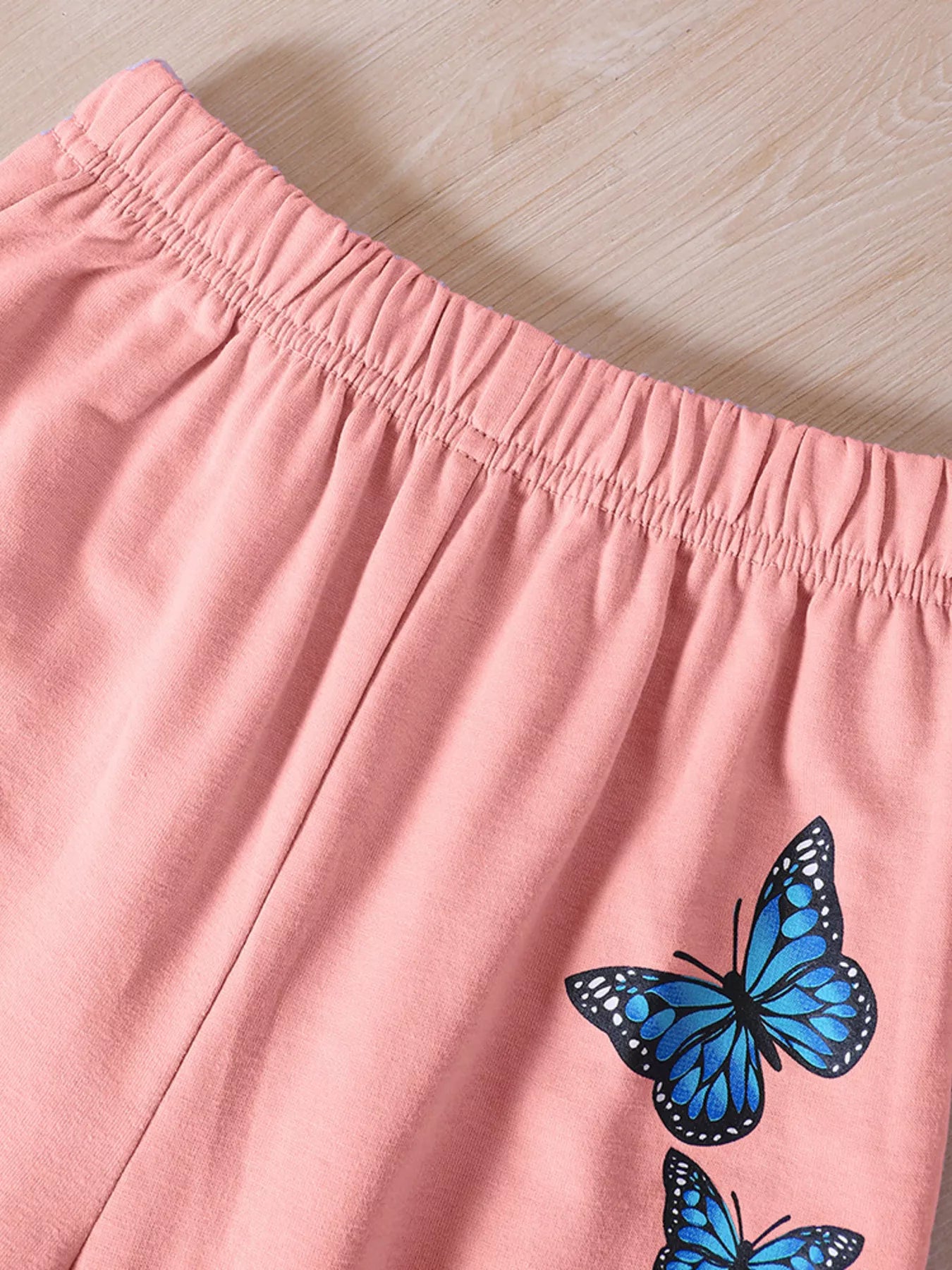 Childrens's Butterfly Print Hoodie & Pants Set by Trendsi
