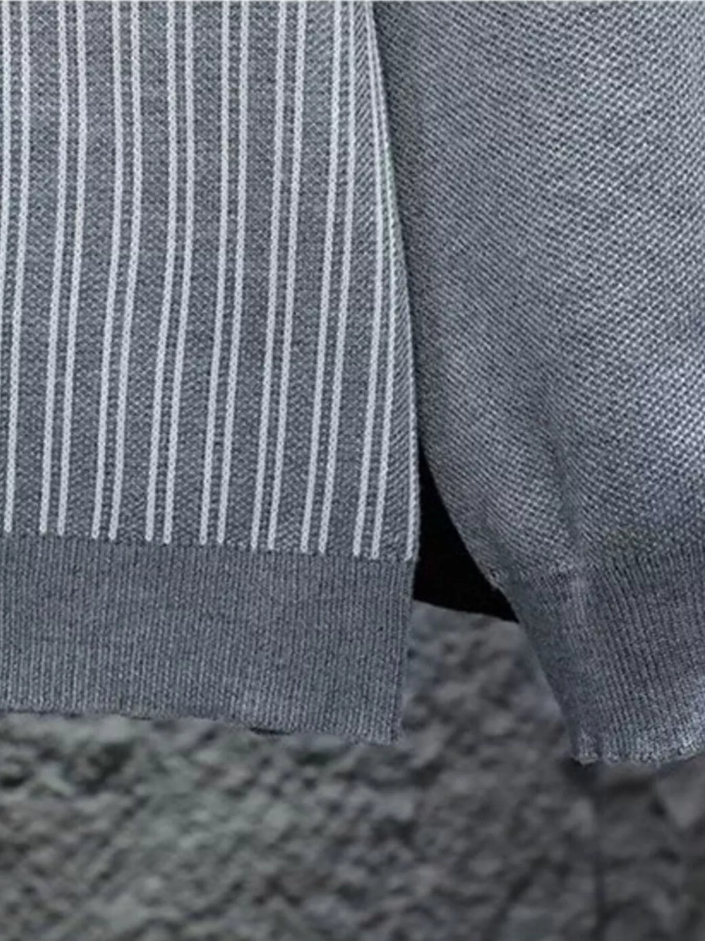Men's Plus Size Striped Pattern Crew Neck Sweater by Trendsi