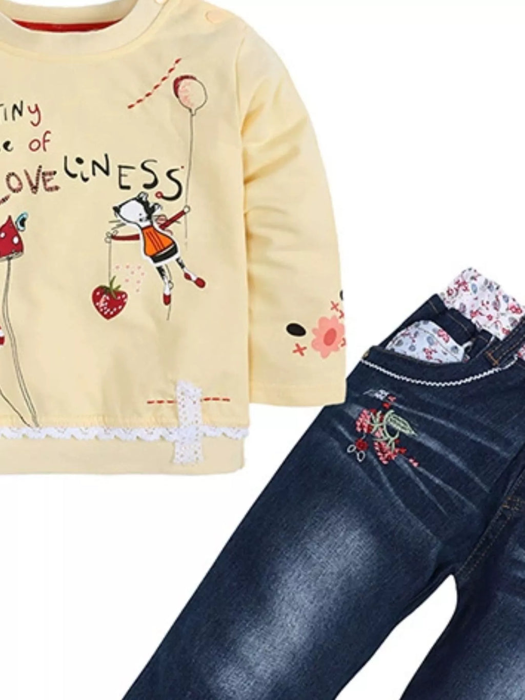 Children's Round Neck Top and Jeans Set by Trendsi