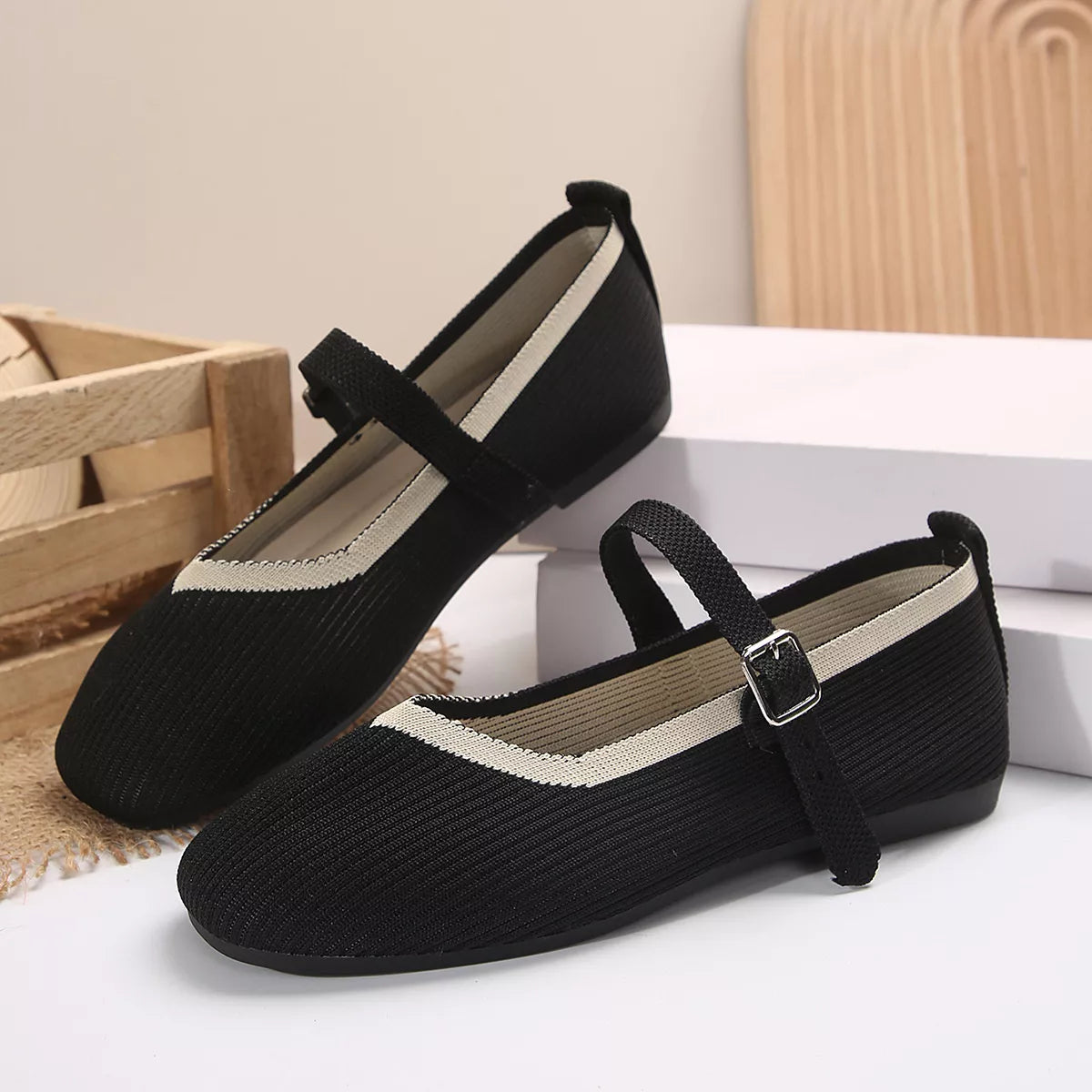 Round Toe Mesh Slip-Ons by Trendsi