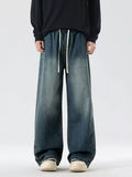 Men's Full Size Wash Wide Leg Jeans Plus Size by Trendsi