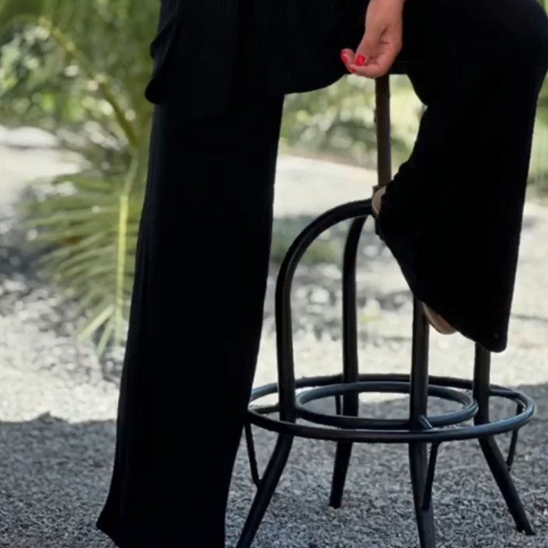 European And American Knitwear Top Two-piece Set Casual And Comfortable Baggy Straight Trousers by DC-THE CEO