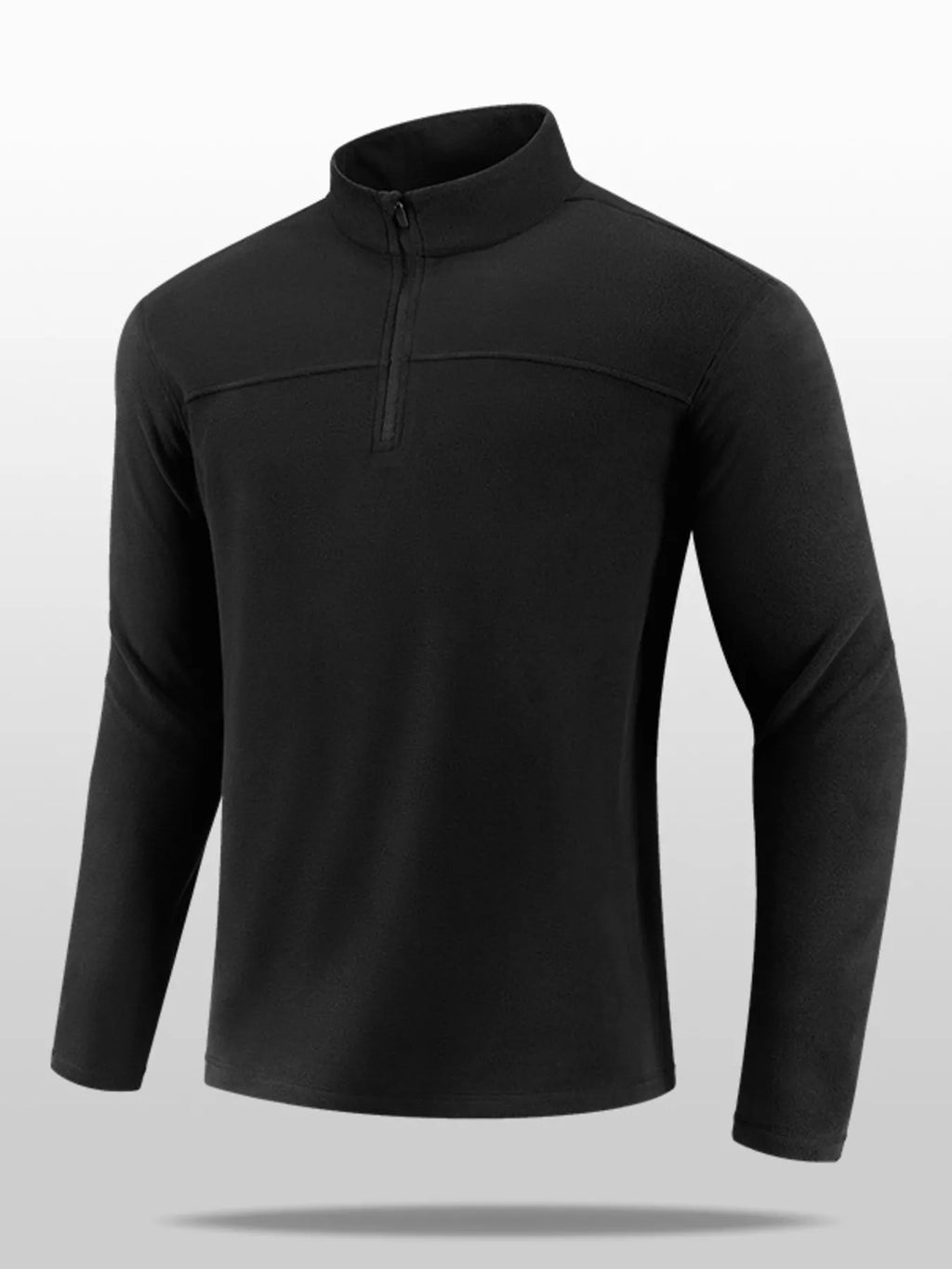 Men's Plus Size Quarter Zip Long Sleeve Sweatshirt by Trendsi