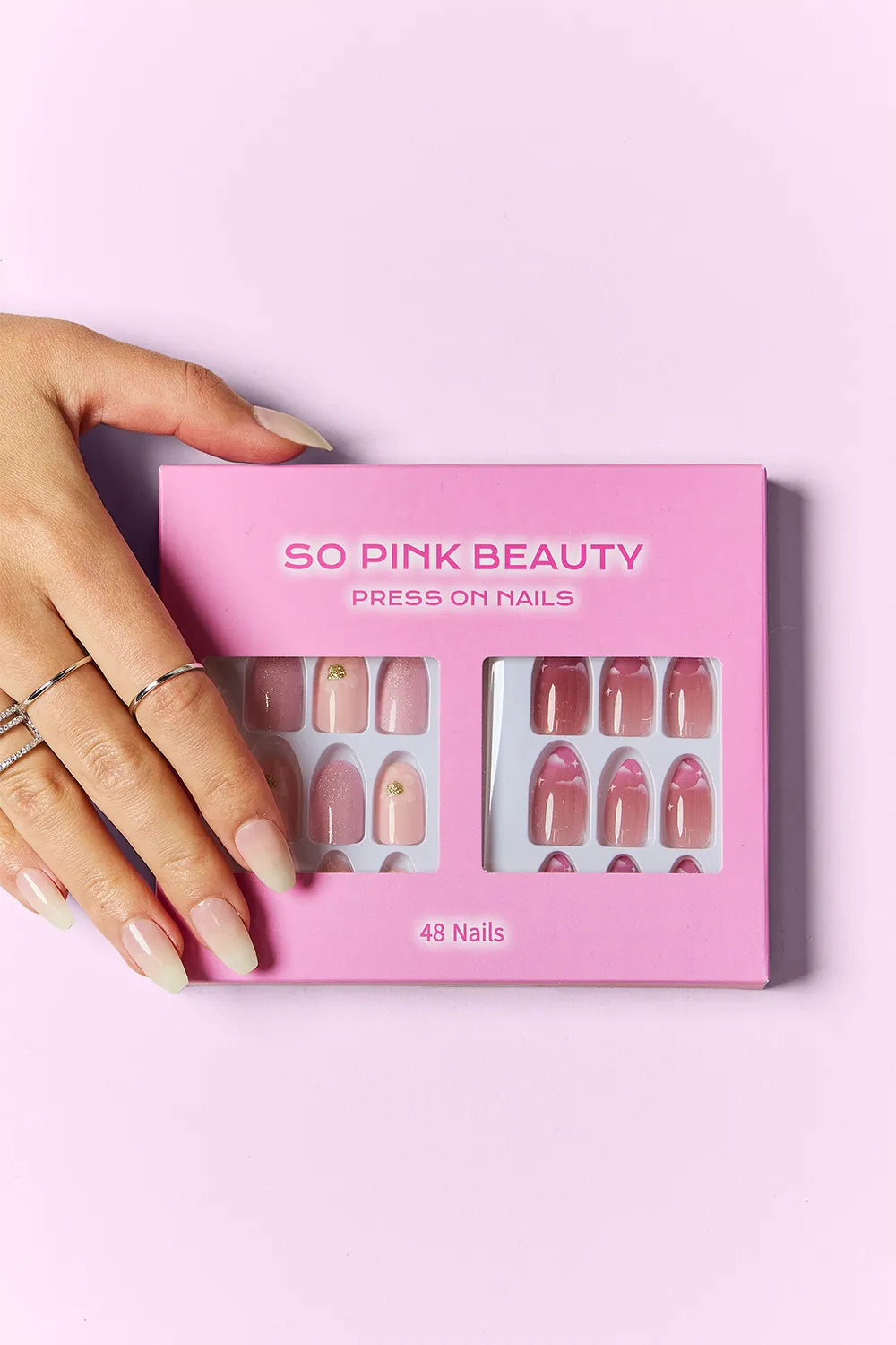 SO PINK BEAUTY Press On Nails 2 Packs by Trendsi