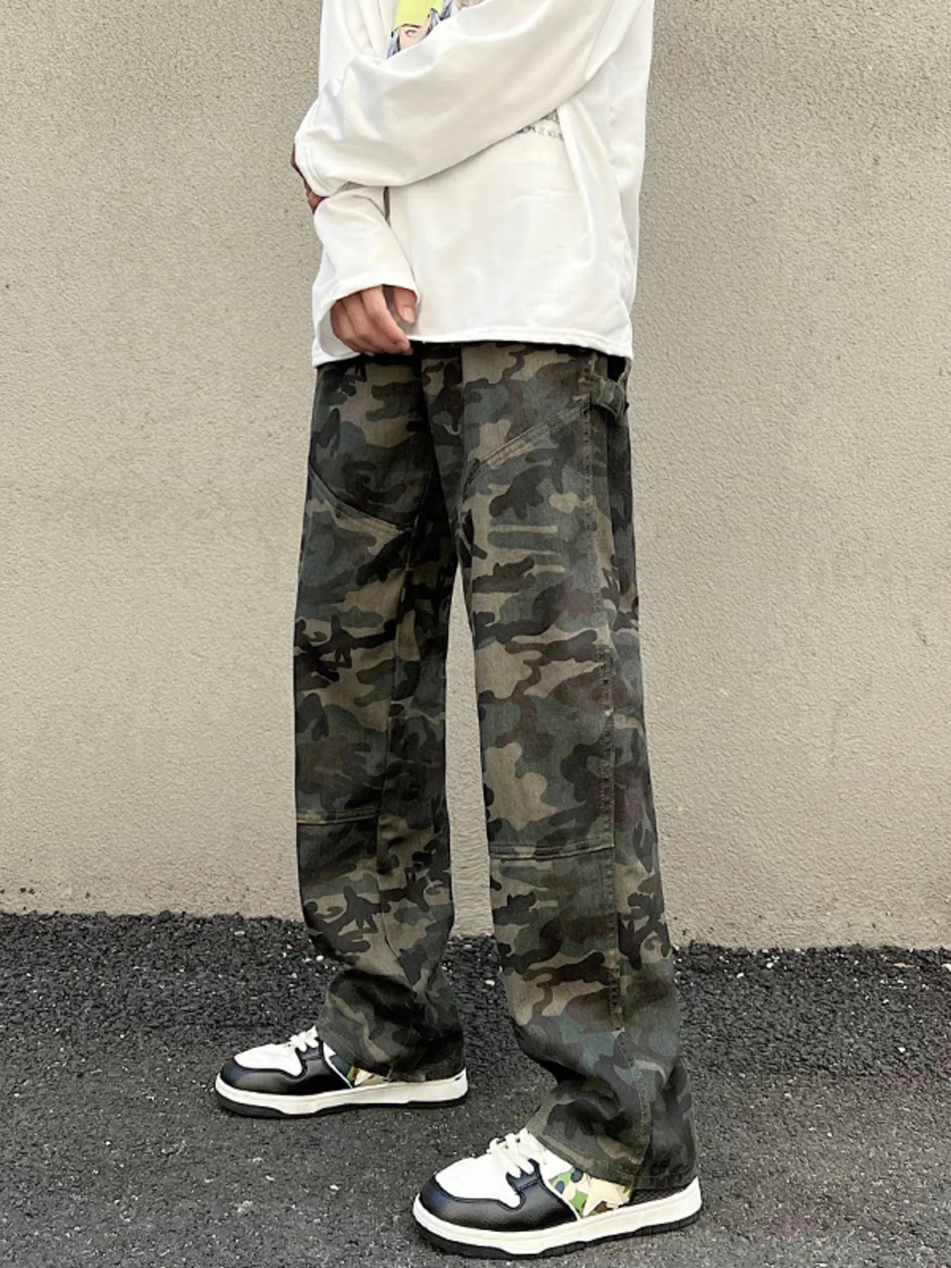 Men's Full Size Camouflage Loose Fit Jeans Plus Wize by Trendsi