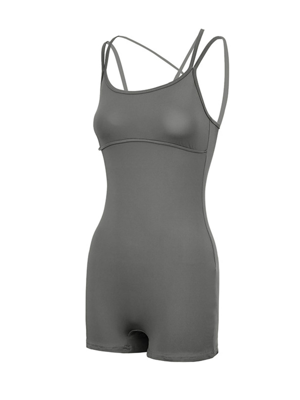 Double Spaghetti Strap Active Romper by Trendsi