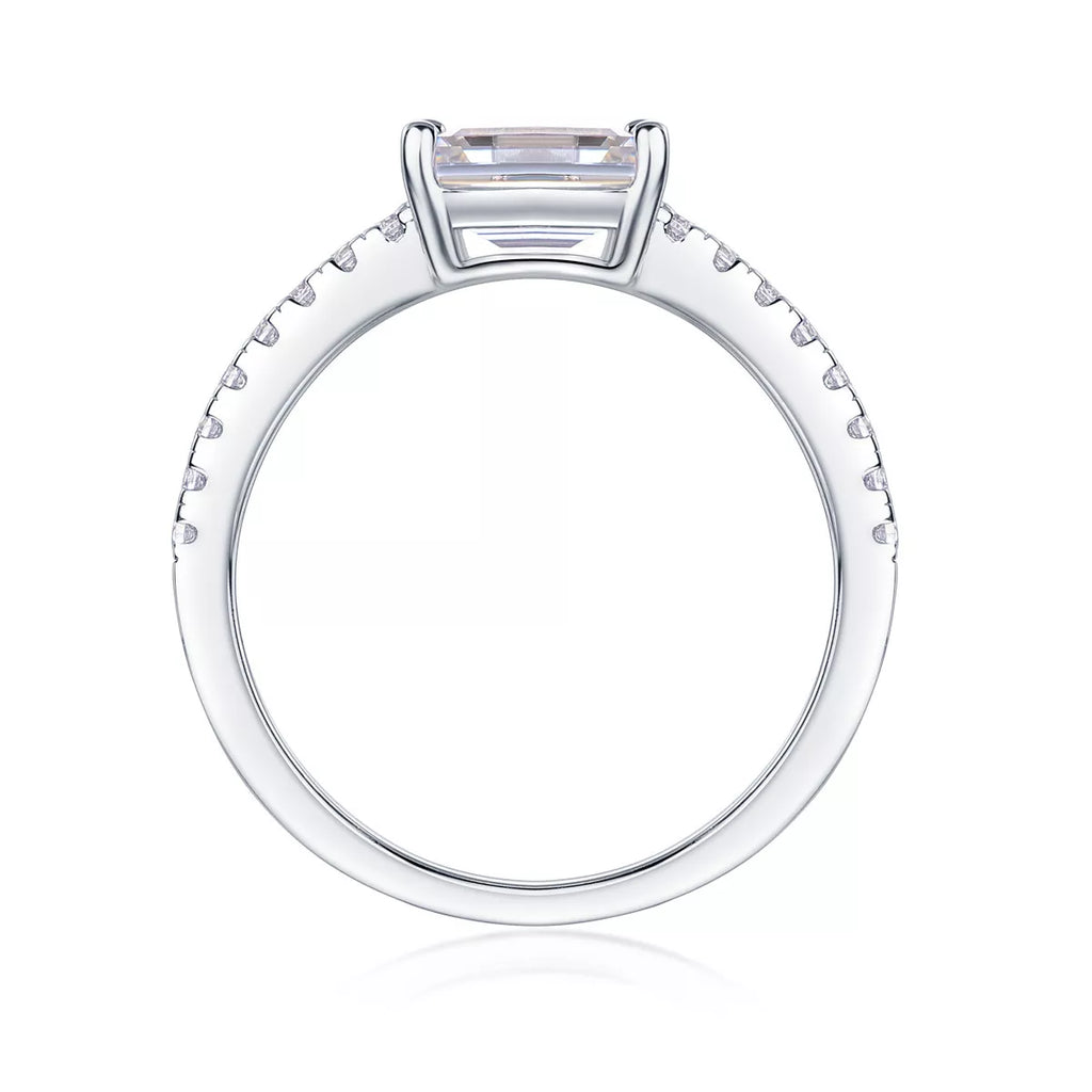 1 Carat 925 Sterling Silver Moissanite Geometric Ring by Trendsi