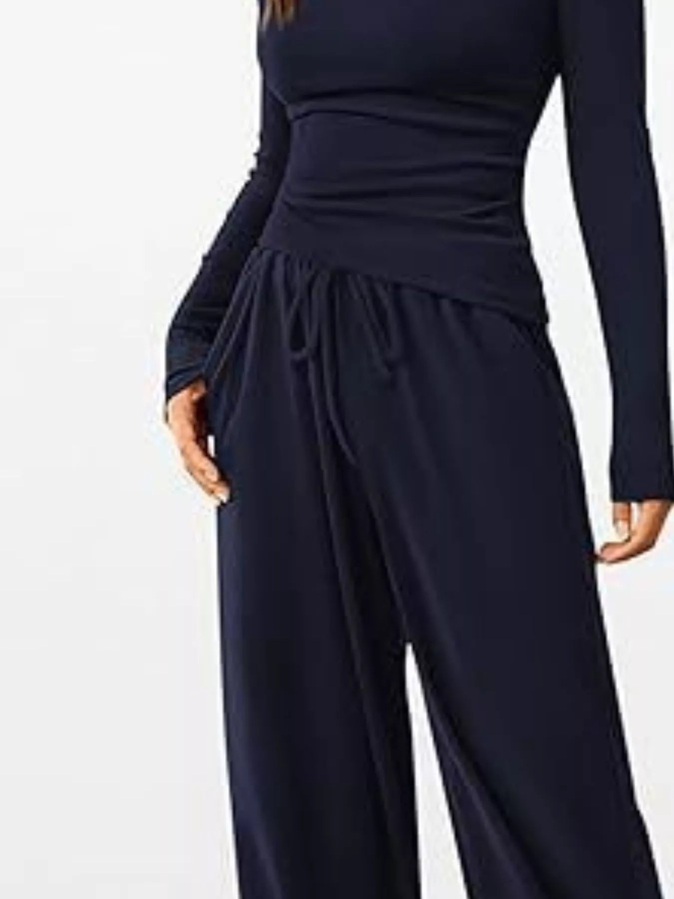 Long Sleeve Top and Wide Leg Pants Set by Trendsi