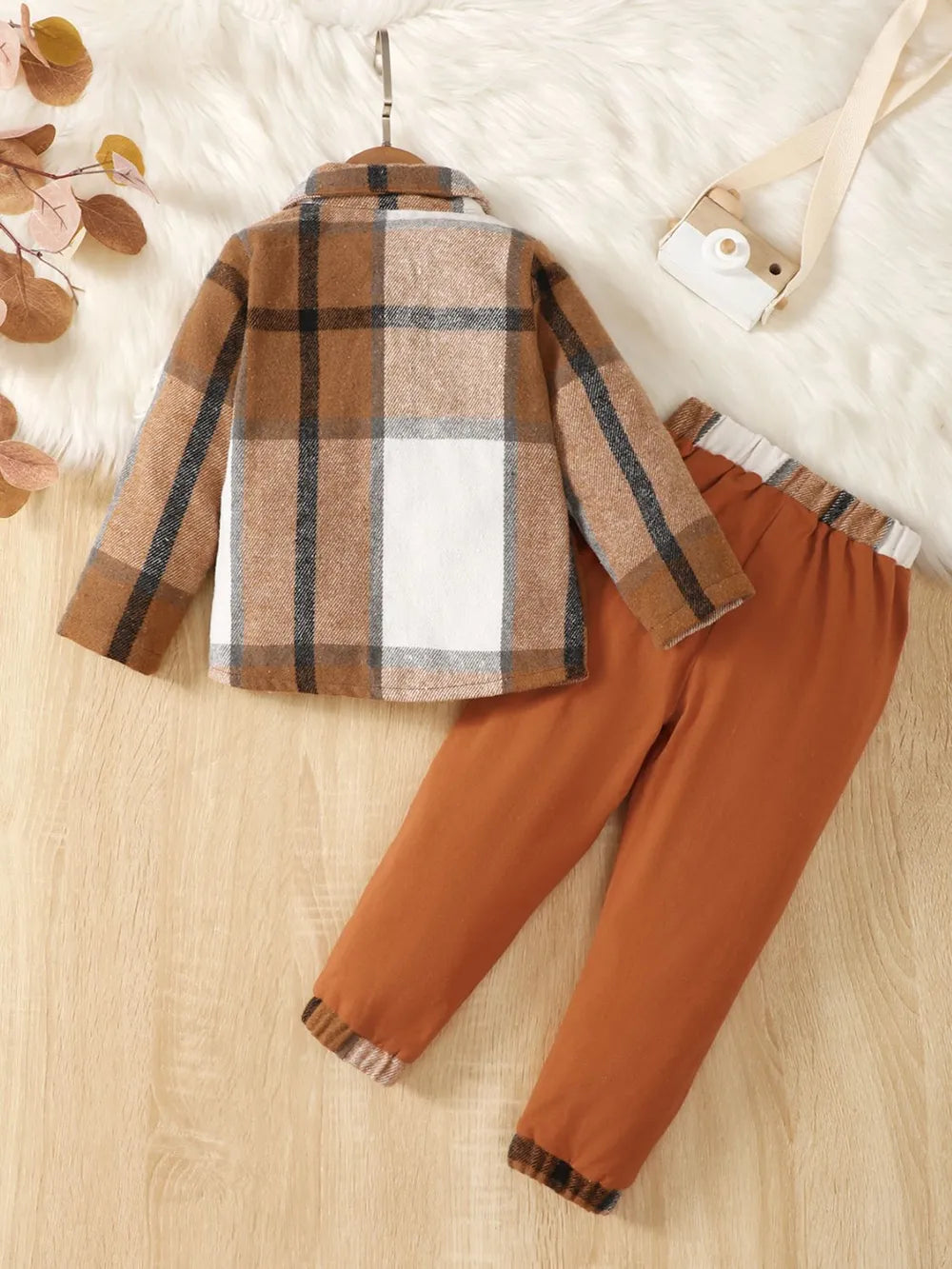 Color Block Button Up Top and Pants Set by Trendsi