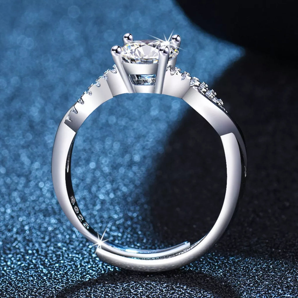 1 Carat Moissanite 925 Sterling Silver Ring by Trendsi