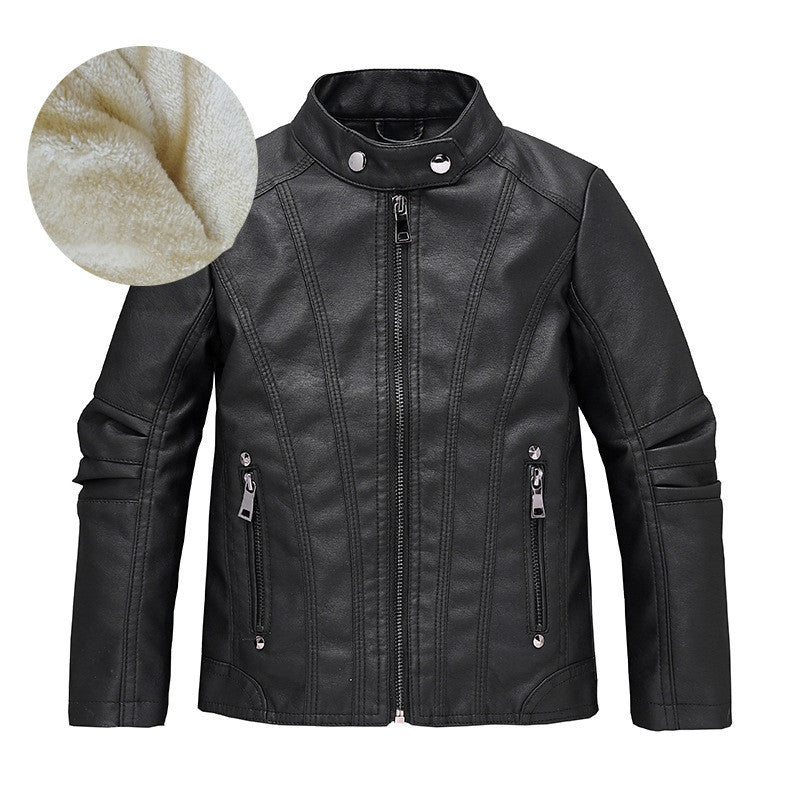 Children's Clothing Children's Leather Boys And Girls Motorcycle Jacket New European And American Children Medium And Big Children Fashionable Jacket by DC-THE CEO